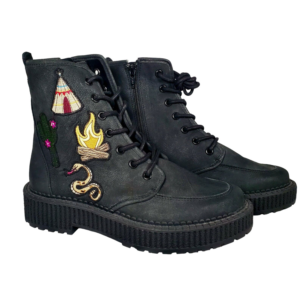 Katy Perry Black Combat Boots The Natty Women's Size 5.5